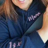 Custom Embroidered Crewneck Love Sweatshirt on Neck and Sleeve